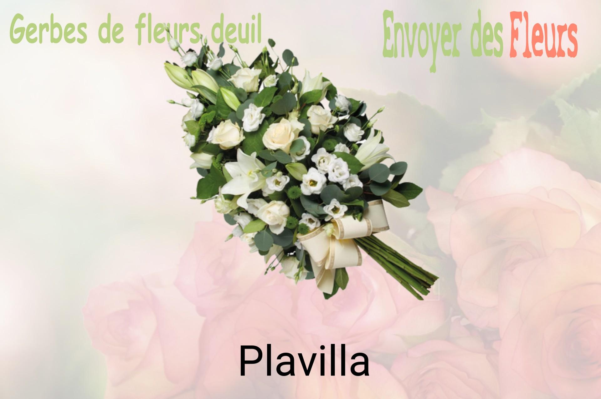 Gerbe de fleurs de deuil livrée à Plavilla